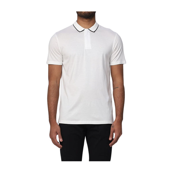 Polo Uomo con bordino a contrasto Bianco EMPORIO ARMANI- Francavilla Moda